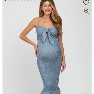 MARBLE Blue Checkered Bow dress